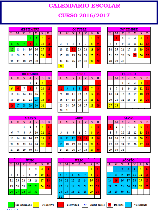 calendario escolar 16 17